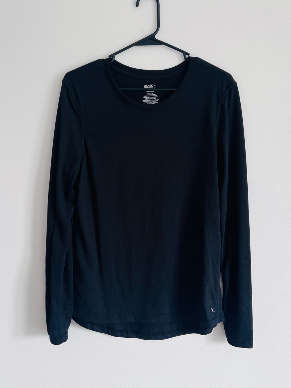 Danskin Black Long Sleeve Crew Neck Tee
